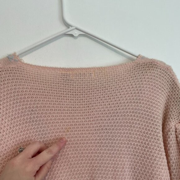 VINTAGE VTG ALBEE Light Baby Pink Pastel Embroidered Cottagecore Grandma Sweater - Picture 14 of 16